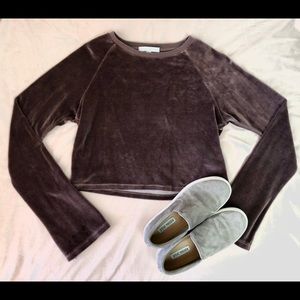 Plum velvet crop top